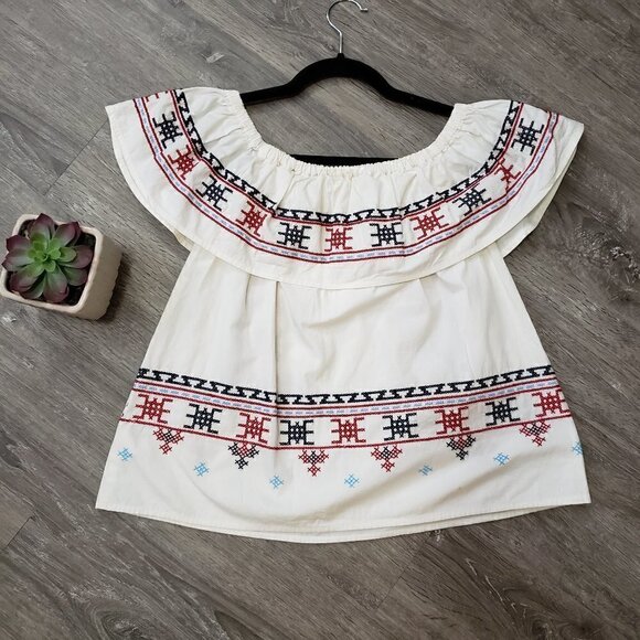 Temperance Aritzia * Embroidered Boho Blouse XS - Picture 2 of 6